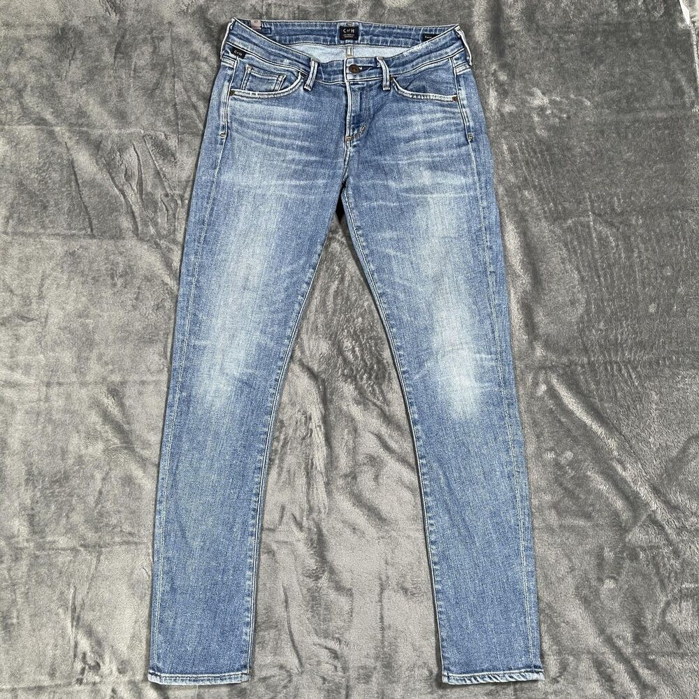 Citizens Of Humanity Racer Low-Rise Skinny Jeans Womens 27 Blue Light Wash